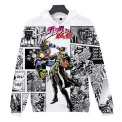 Sweat Jojo's Bizarre Adventure <br> Jotaro & Star P. Blanc -JoJo Style Soldes Boutique Sweat jojo Jotaro Star P 1