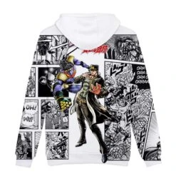 Sweat Jojo's Bizarre Adventure <br> Jotaro & Star P. Blanc -JoJo Style Soldes Boutique Sweat jojo Jotaro Star P 2
