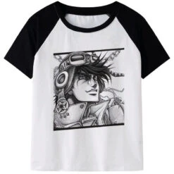 Tee Shirt JOJO Joseph Joestar (Noire Et Blanc)