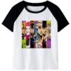 T-Shirt JOJO Golden Wind Personnage (Noire Et Blanc)