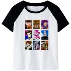T-Shirt JOJO Personnage (Noire Et Blanc)