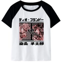 Tee Shirt JOJO Dio Vs Jotaro (Noire Et Blanc)