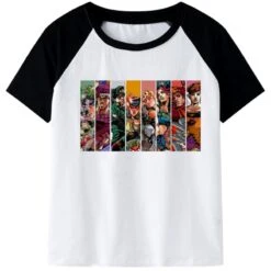 Tee Shirt JOJO Joestar Family Visuels (Noire Et Blanc)