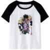 T-Shirt JOJO Jotaro Kujo & Star Platinum (Noire Et Blanc)