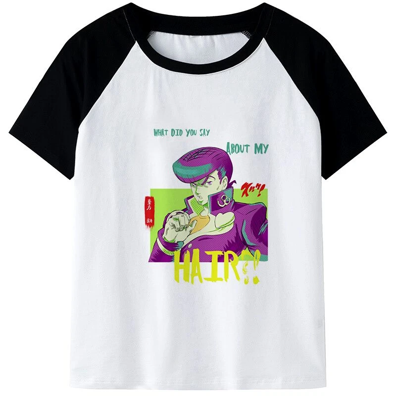 T-Shirt JOJO Josuke WHAT DID YOU SAY ABOUT MY HAIR! (Noire Et Blanc) 1 T-Shirt JOJO Josuke WHAT DID YOU SAY ABOUT MY HAIR! (Noire Et Blanc)