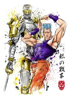 Poster JoJo's Polnareff & Silver Chariot Black And White