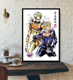 Poster JoJo's Giorno & Golden (Noir Et Blanc)