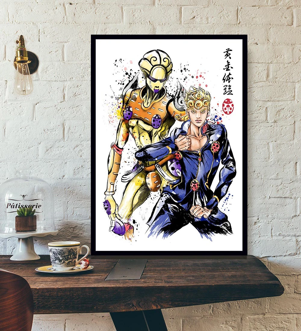 Poster JoJo's Giorno & Golden (Noir Et Blanc) 1 Poster JoJo's Giorno & Golden (Noir Et Blanc)