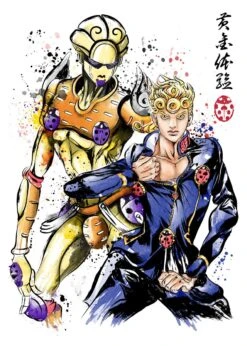 Poster JoJo's Giorno & Golden (Noir Et Blanc) 5 Poster JoJo's Giorno & Golden (Noir Et Blanc) -JoJo Style Soldes Boutique posterjojos9