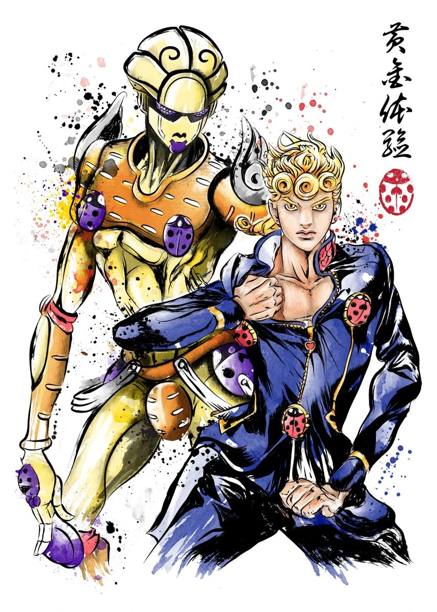 Poster JoJo's Giorno & Golden (Noir Et Blanc) 3 Poster JoJo's Giorno & Golden (Noir Et Blanc) – Image 3