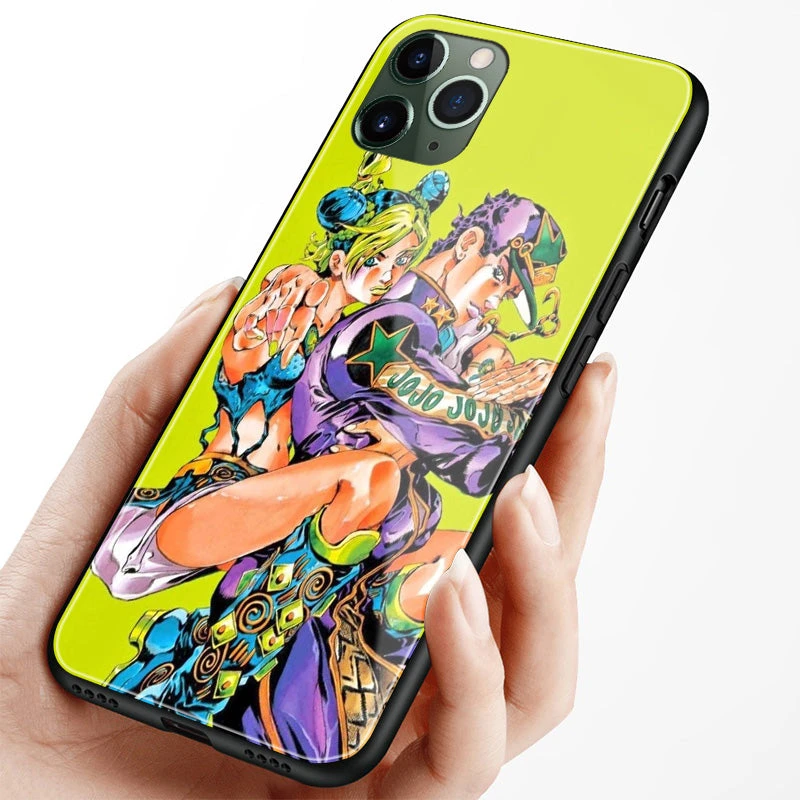 Coque JOJO IPhone Jotaro & Jolyne (Verre Trempé) 2 Coque JOJO IPhone Jotaro & Jolyne (Verre Trempé) – Image 2