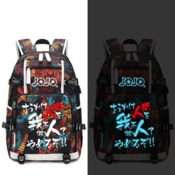 Sac à Dos JOJO <br> JJBA Fluorescent (Rouge/Bleu) 17 Sac à Dos JOJO <br> JJBA Fluorescent (Rouge/Bleu) -JoJo Style Soldes Boutique sac a dos jojo 1