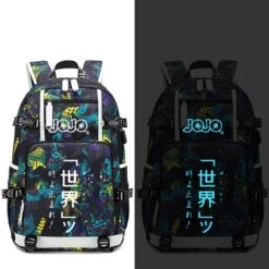 Sac à Dos JOJO <br> JJBA Fluorescent (Rouge/Bleu) 28 Sac à Dos JOJO <br> JJBA Fluorescent (Rouge/Bleu) -JoJo Style Soldes Boutique sac a dos jojo 10