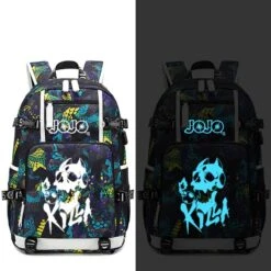 Sac à Dos JOJO <br> JJBA Fluorescent (Rouge/Bleu) 25 Sac à Dos JOJO <br> JJBA Fluorescent (Rouge/Bleu) -JoJo Style Soldes Boutique sac a dos jojo 3