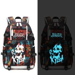 Sac à Dos JOJO <br> JJBA Fluorescent (Rouge/Bleu) 19 Sac à Dos JOJO <br> JJBA Fluorescent (Rouge/Bleu) -JoJo Style Soldes Boutique sac a dos jojo 8
