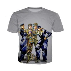 T-Shirt JOJO <br> Josuke, Jotaro,.. (Gris)