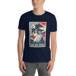 T-Shirt JOJO Joseph Joestar OH MY GOD !!! -JoJo Style Soldes Boutique unisex basic softstyle t shirt navy front 6268a8f4bc5e8