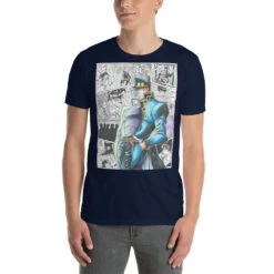 T-SHIRT JOJO JOTARO BY STURDY ART -JoJo Style Soldes Boutique unisex basic softstyle t shirt navy front 6287f79b841b4