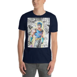 T-SHIRT JOJO JONATHAN BY STURDY ART -JoJo Style Soldes Boutique unisex basic softstyle t shirt navy front 6287f97c572b4